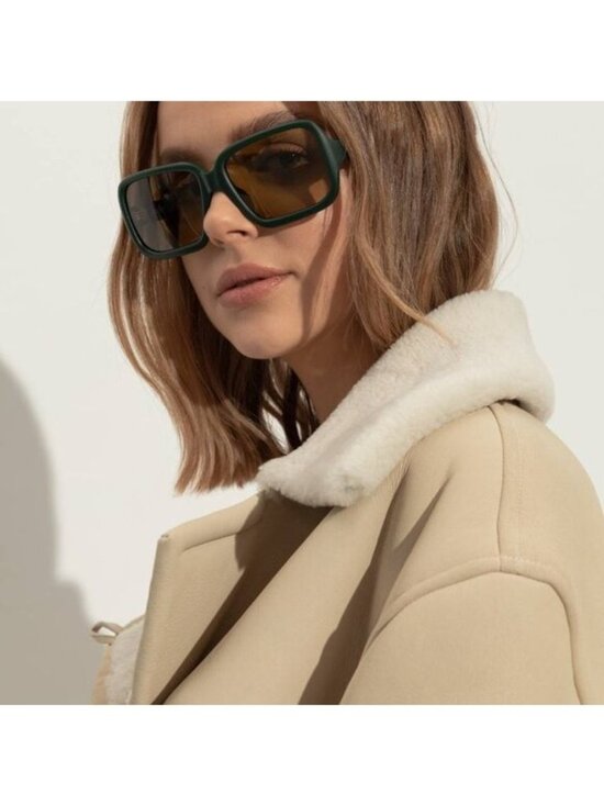 Jacquemus CABANA JAC/86 C4 Sunglasses Matte Brown Whaite Zebra Square Frame main image 5
